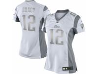 Women's Nike New England Patriots #12 Tom Brady Limited White Platinum NFL Jersey