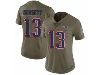 Women's Nike New England Patriots #13 Phillip Dorsett Limited Olive 2017 Salute to Service NFL Jersey
