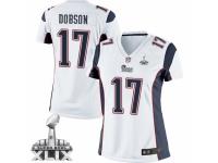 Women's Nike New England Patriots 17 Aaron Dobson Elite White Super Bowl XLIX NFL Jersey