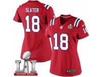 Women's Nike New England Patriots #18 Matthew Slater Elite Red Alternate Super Bowl LI 51 NFL Jersey