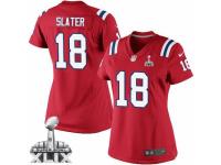 Women's Nike New England Patriots #18 Matthew Slater Game Red Alternate Super Bowl XLIX NFL Jersey