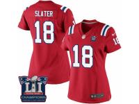 Women's Nike New England Patriots #18 Matthew Slater Red Alternate Super Bowl LI Champions NFL Jersey