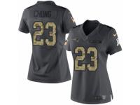 Women's Nike New England Patriots #23 Patrick Chung Limited Black 2016 Salute to Service NFL Jersey