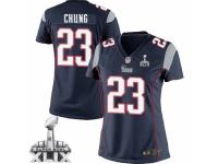 Women's Nike New England Patriots #23 Patrick Chung Limited Navy Blue Team Color Super Bowl XLIX NFL Jersey