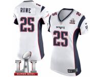Women's Nike New England Patriots #25 Eric Rowe Elite White Super Bowl LI 51 NFL Jersey