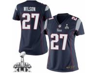 Women's Nike New England Patriots #27 Tavon Wilson Elite Navy Blue Team Color Super Bowl XLIX NFL Jersey