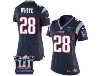 Women's Nike New England Patriots #28 James White Navy Blue Team Color Super Bowl LI Champions NFL Jersey