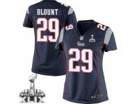 Women's Nike New England Patriots #29 LeGarrette Blount Elite Navy Blue Team Color Super Bowl XLIX NFL Jersey