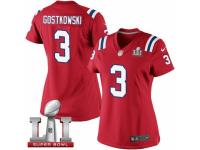 Women's Nike New England Patriots #3 Stephen Gostkowski Elite Red Alternate Super Bowl LI 51 NFL Jersey