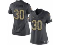 Women's Nike New England Patriots #30 Duron Harmon Limited Black 2016 Salute to Service NFL Jersey