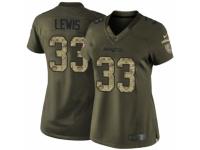 Women's Nike New England Patriots #33 Dion Lewis Limited Green Salute to Service NFL Jersey