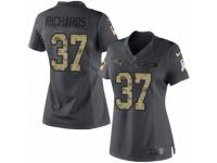 Women's Nike New England Patriots #37 Jordan Richards Limited Black 2016 Salute to Service NFL Jersey