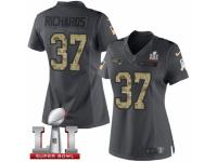 Women's Nike New England Patriots #37 Jordan Richards Limited Black 2016 Salute to Service Super Bowl LI 51 NFL Jersey