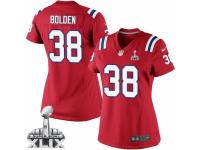 Women's Nike New England Patriots #38 Brandon Bolden Game Red Alternate Super Bowl XLIX NFL Jersey