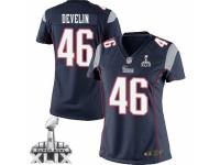 Women's Nike New England Patriots #46 James Develin Elite Navy Blue Team Color Super Bowl XLIX NFL Jersey