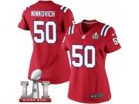 Women's Nike New England Patriots #50 Rob Ninkovich Elite Red Alternate Super Bowl LI 51 NFL Jersey