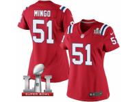 Women's Nike New England Patriots #51 Barkevious Mingo Elite Red Alternate Super Bowl LI 51 NFL Jersey