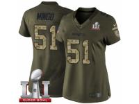 Women's Nike New England Patriots #51 Barkevious Mingo Limited Green Salute to Service Super Bowl LI 51 NFL Jersey