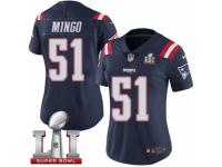 Women's Nike New England Patriots #51 Barkevious Mingo Limited Navy Blue Rush Super Bowl LI 51 NFL Jersey