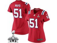 Women's Nike New England Patriots #51 Jerod Mayo Limited Red Alternate Super Bowl XLIX NFL Jersey