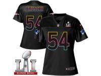 Women's Nike New England Patriots #54 Tedy Bruschi Game Black Fashion Super Bowl LI 51 NFL Jersey