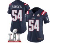 Women's Nike New England Patriots #54 Tedy Bruschi Limited Navy Blue Rush Super Bowl LI 51 NFL Jersey