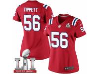 Women's Nike New England Patriots #56 Andre Tippett Elite Red Alternate Super Bowl LI 51 NFL Jersey