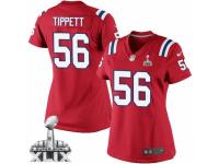 Women's Nike New England Patriots 56 Andre Tippett Elite Red Alternate Super Bowl XLIX NFL Jersey