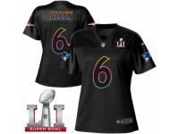 Women's Nike New England Patriots #6 Ryan Allen Game Black Fashion Super Bowl LI 51 NFL Jersey