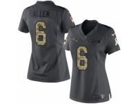 Women's Nike New England Patriots #6 Ryan Allen Limited Black 2016 Salute to Service NFL Jersey