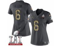 Women's Nike New England Patriots #6 Ryan Allen Limited Black 2016 Salute to Service Super Bowl LI 51 NFL Jersey