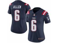 Women's Nike New England Patriots #6 Ryan Allen Limited Navy Blue Rush NFL Jersey