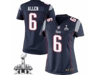 Women's Nike New England Patriots #6 Ryan Allen Limited Navy Blue Team Color Super Bowl XLIX NFL Jersey