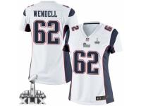 Women's Nike New England Patriots #62 Ryan Wendell Elite White Super Bowl XLIX NFL Jersey