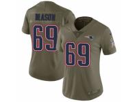 Women's Nike New England Patriots #69 Shaq Mason Limited Olive 2017 Salute to Service NFL Jersey