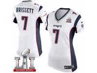 Women's Nike New England Patriots #7 Jacoby Brissett Elite White Super Bowl LI 51 NFL Jersey