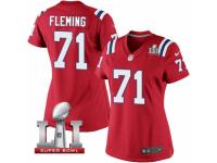 Women's Nike New England Patriots #71 Cameron Fleming Elite Red Alternate Super Bowl LI 51 NFL Jersey