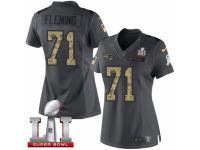 Women's Nike New England Patriots #71 Cameron Fleming Limited Black 2016 Salute to Service Super Bowl LI 51 NFL Jersey