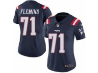 Women's Nike New England Patriots #71 Cameron Fleming Limited Navy Blue Rush NFL Jersey