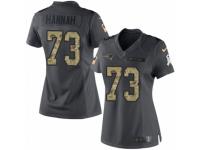 Women's Nike New England Patriots #73 John Hannah Limited Black 2016 Salute to Service NFL Jersey