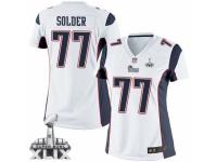 Women's Nike New England Patriots #77 Nate Solder Elite White Super Bowl XLIX NFL Jersey