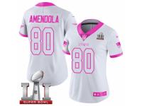 Women's Nike New England Patriots #80 Danny Amendola Limited White Pink Rush Fashion Super Bowl LI 51 NFL Jersey