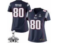 Women's Nike New England Patriots #80 Irving Fryar Elite Navy Blue Team Color Super Bowl XLIX NFL Jersey