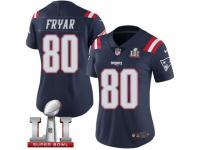 Women's Nike New England Patriots #80 Irving Fryar Limited Navy Blue Rush Super Bowl LI 51 NFL Jersey