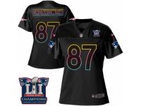 Women's Nike New England Patriots #87 Rob Gronkowski Game Black Fashion Super Bowl LI Champions NFL Jersey