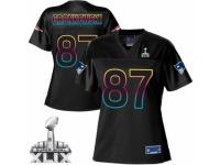 Women's Nike New England Patriots #87 Rob Gronkowski Game Black Fashion Super Bowl XLIX NFL Jersey