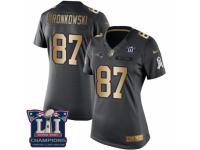 Women's Nike New England Patriots #87 Rob Gronkowski Limited Black Gold Salute to Service Super Bowl LI Champions NFL Jersey