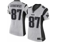 Women's Nike New England Patriots #87 Rob Gronkowski Limited Gray Gridiron II NFL Jersey