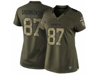 Women's Nike New England Patriots #87 Rob Gronkowski Limited Green Salute to Service NFL Jersey