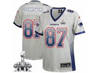 Women's Nike New England Patriots #87 Rob Gronkowski Limited Grey Drift Fashion Super Bowl XLIX NFL Jersey